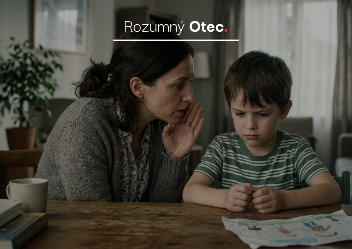 Obrázok znázorňuje matku ako manipuluje svoje dieťa